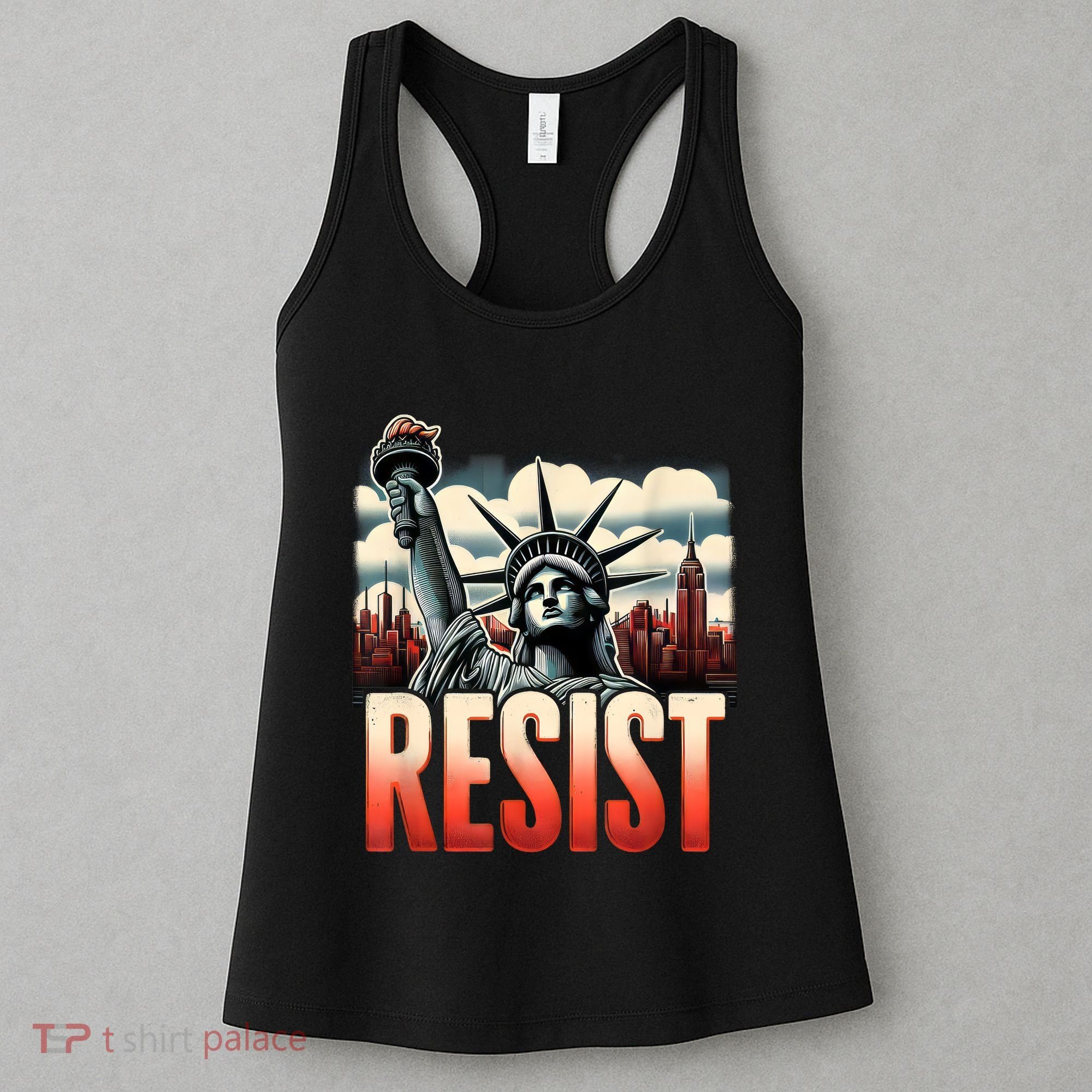 Retro Resist Statue Of Liberty Activism Freedom Protest Art  Women's Tank Top