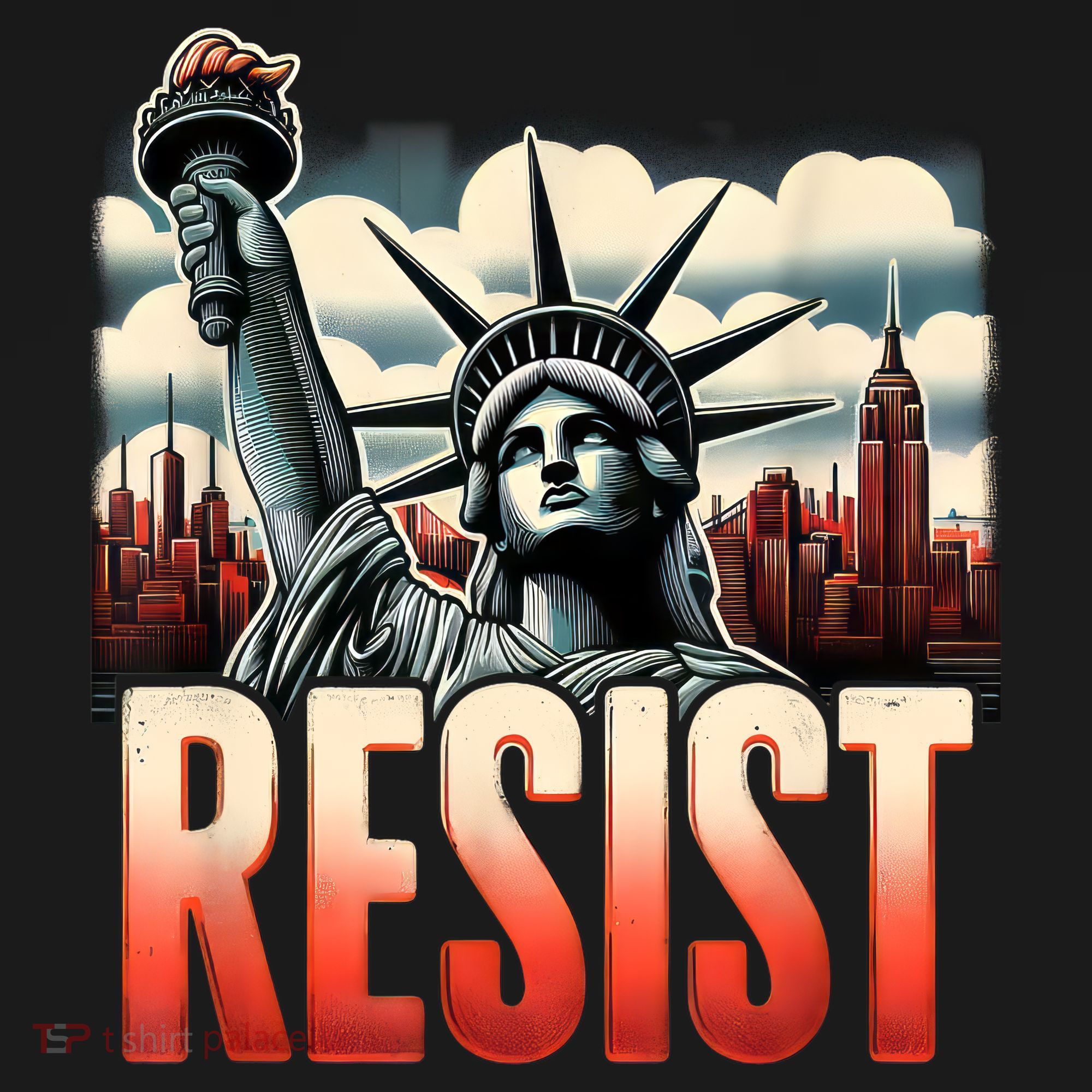 Retro Resist Statue Of Liberty Activism Freedom Protest Art  Women's Tank Top