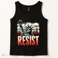 Retro Resist Statue Of Liberty Activism Freedom Protest Art  Tank Top thumb 2