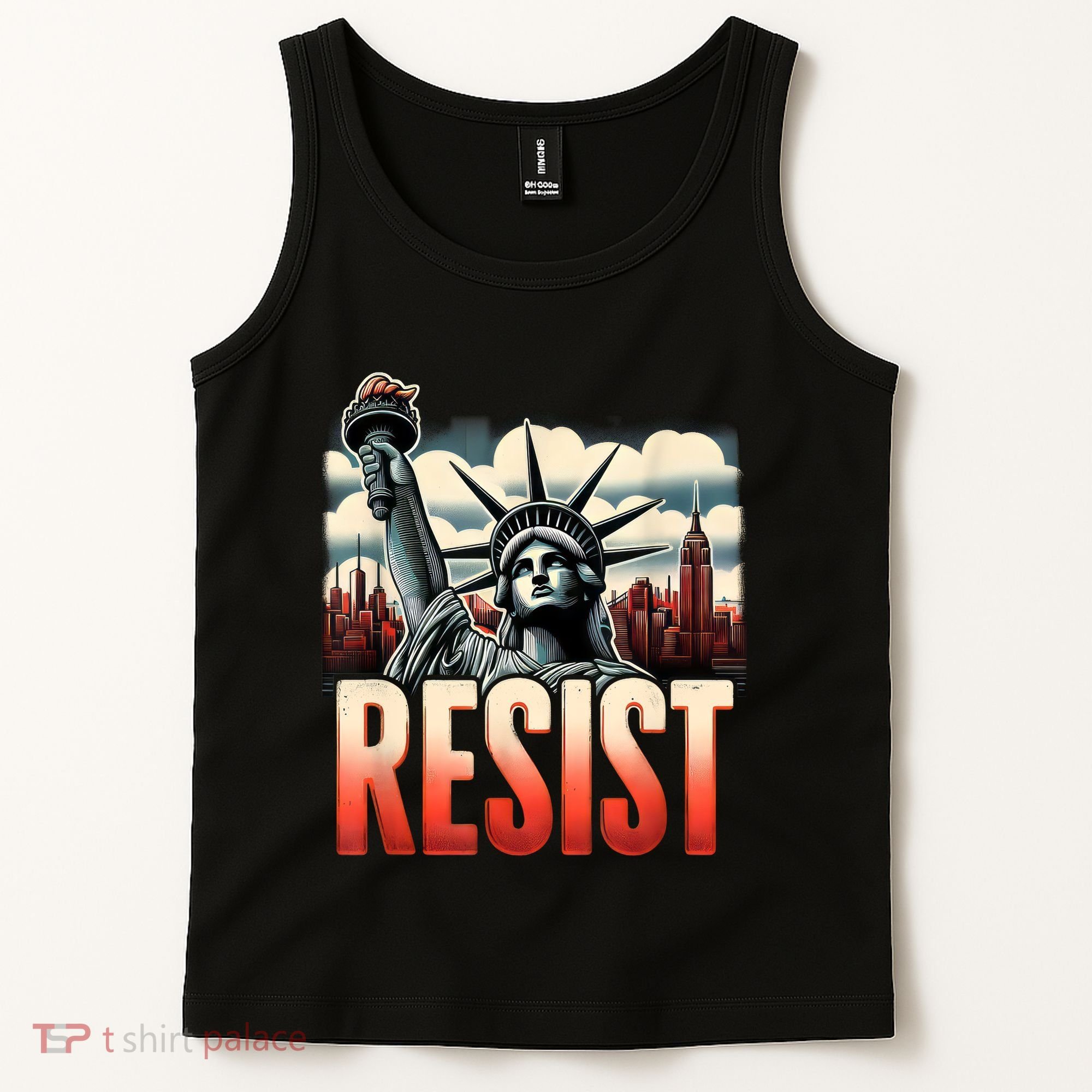Retro Resist Statue Of Liberty Activism Freedom Protest Art  Tank Top
