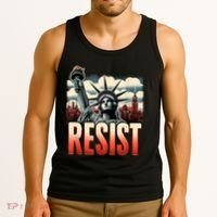 Retro Resist Statue Of Liberty Activism Freedom Protest Art  Tank Top thumb 3