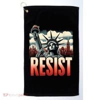 Retro Resist Statue Of Liberty Activism Freedom Protest Art  Golf Towel thumb 0