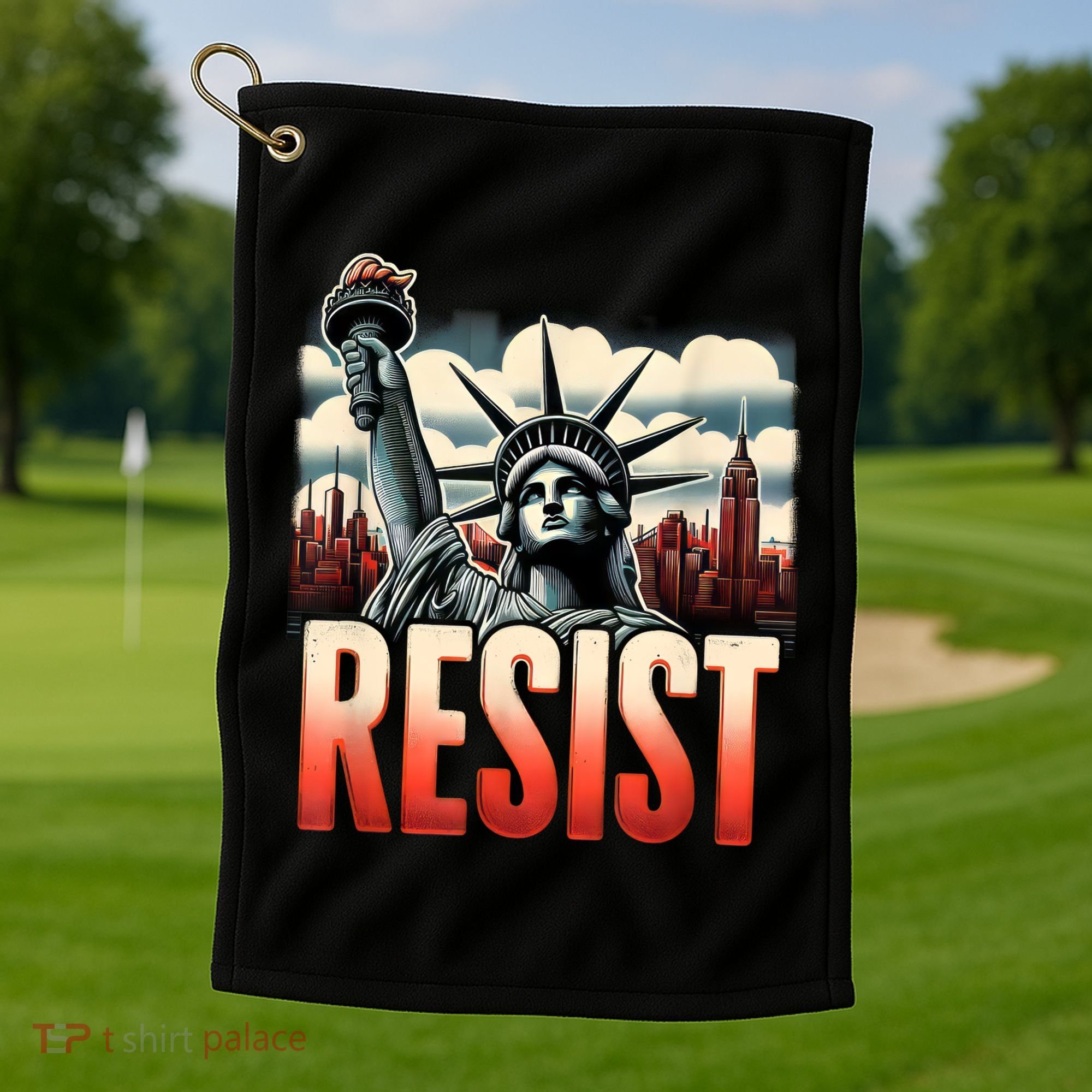 Retro Resist Statue Of Liberty Activism Freedom Protest Art  Golf Towel