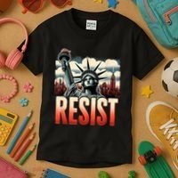Retro Resist Statue Of Liberty Activism Freedom Protest Art  Kids T-Shirt thumb 3