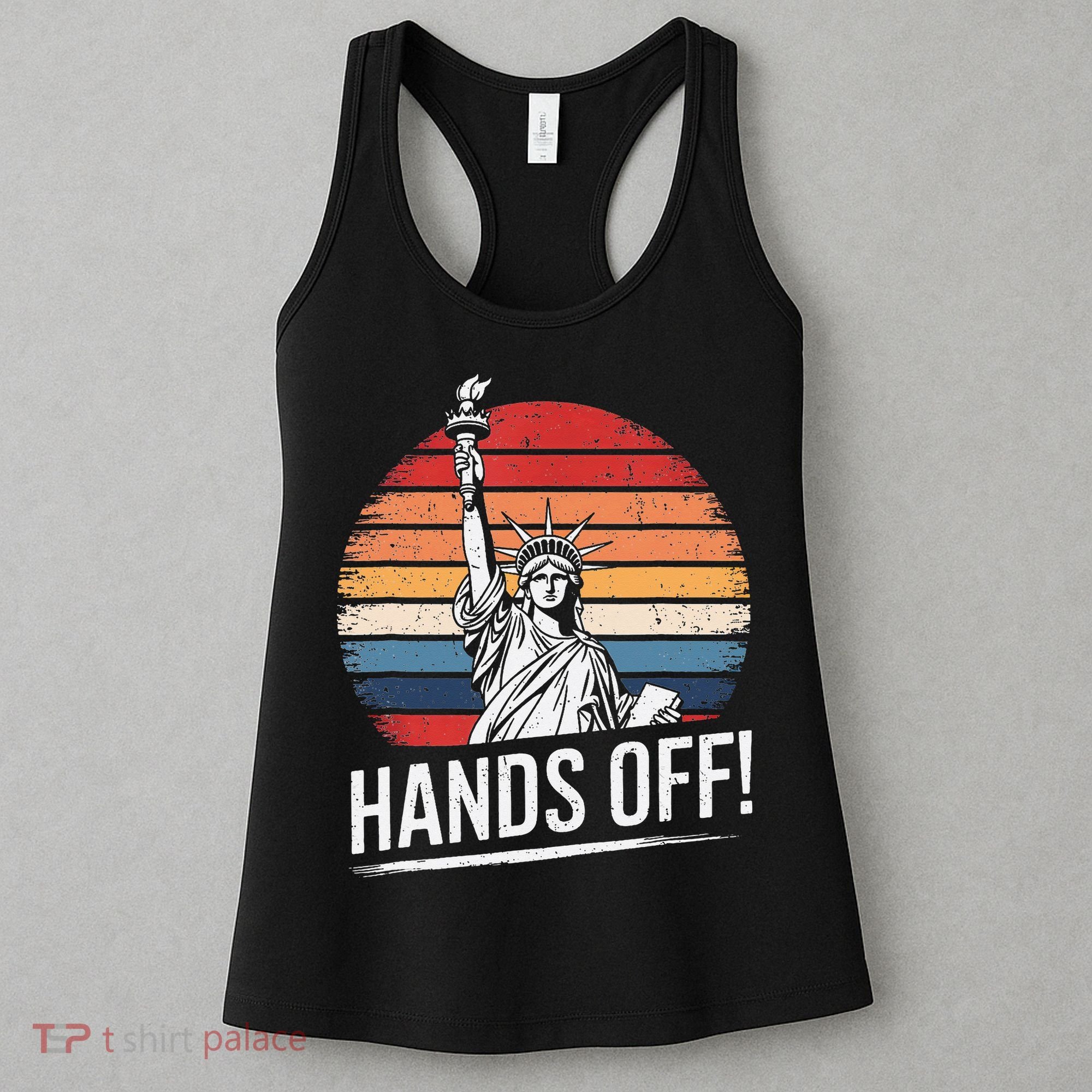 Resist Resistance Statue Of Liberty Hands Off Protest Women's Tank Top