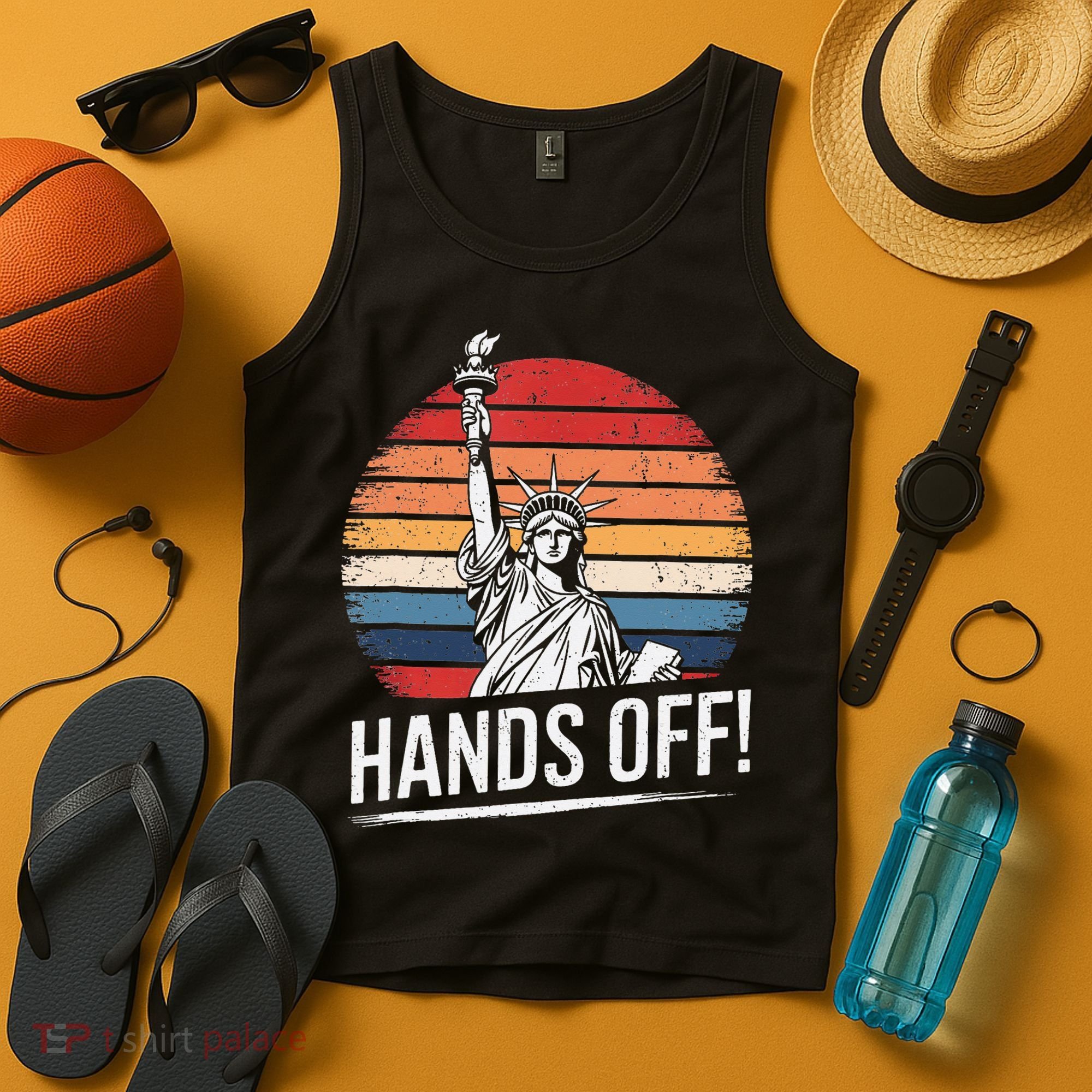 Resist Resistance Statue Of Liberty Hands Off Protest Tank Top