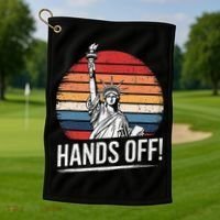 Resist Resistance Statue Of Liberty Hands Off Protest Golf Towel thumb 1
