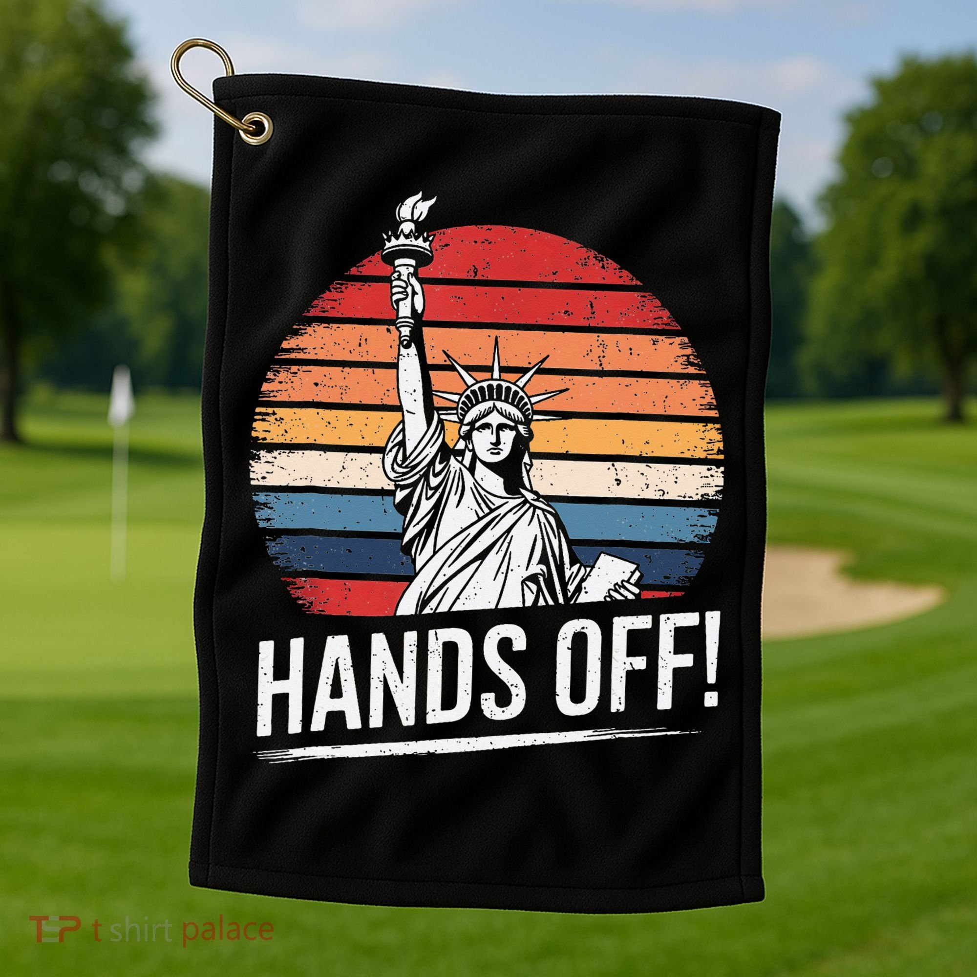 Resist Resistance Statue Of Liberty Hands Off Protest Golf Towel