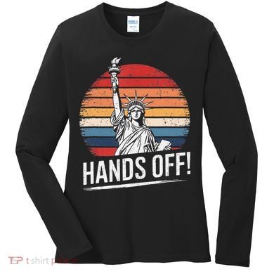 Resist Resistance Statue Of Liberty Hands Off Protest Women's Long Sleeve Shirt