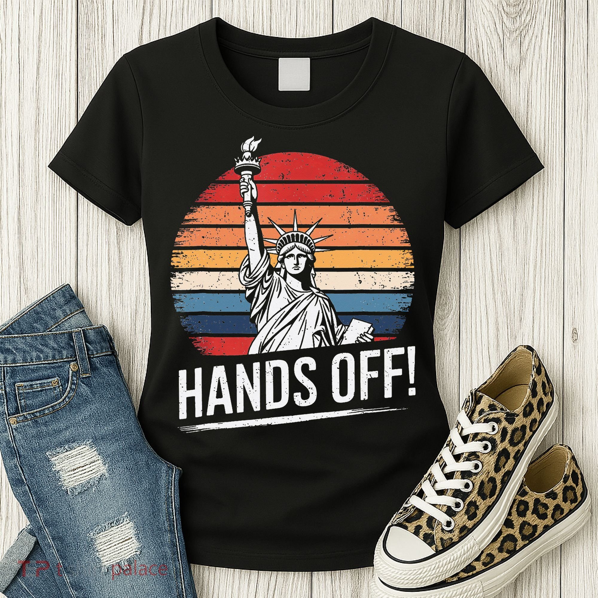Resist Resistance Statue Of Liberty Hands Off Protest Women's T-Shirt