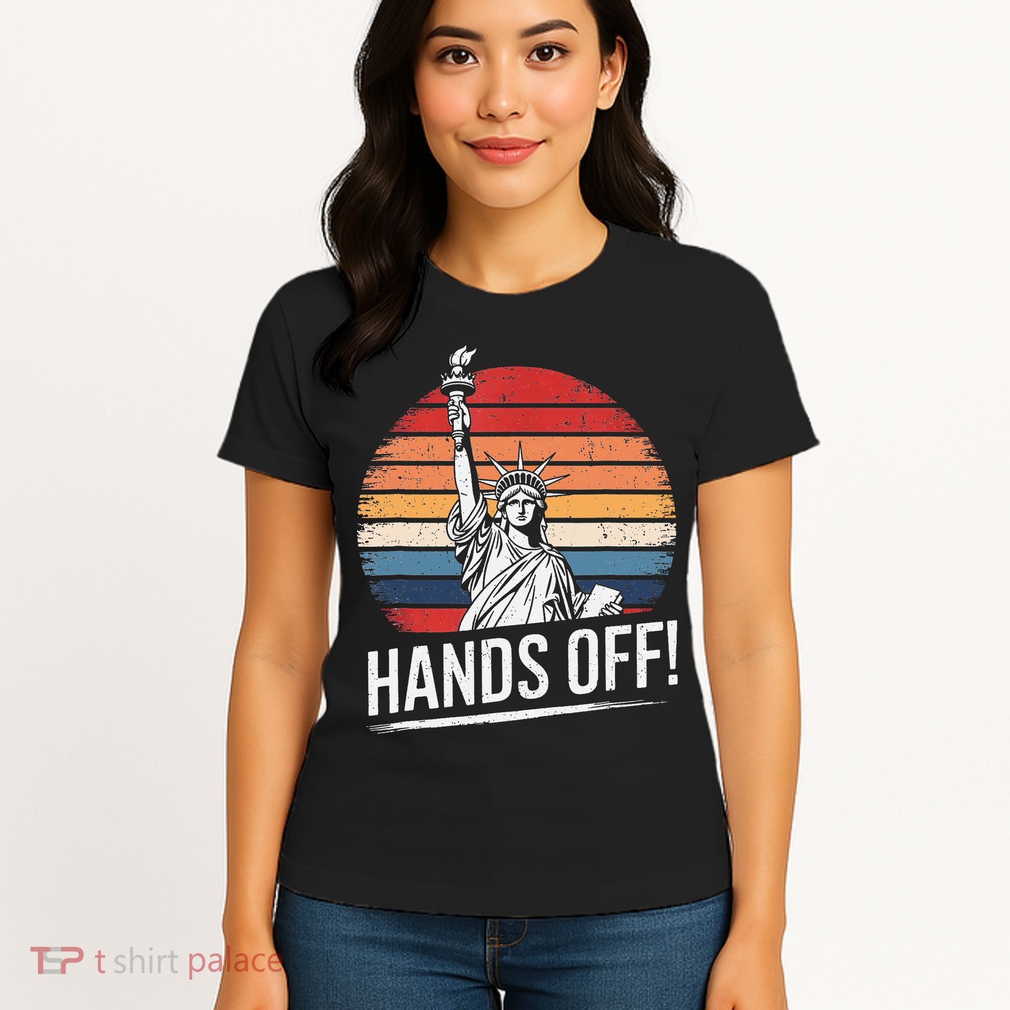 Resist Resistance Statue Of Liberty Hands Off Protest Women's T-Shirt