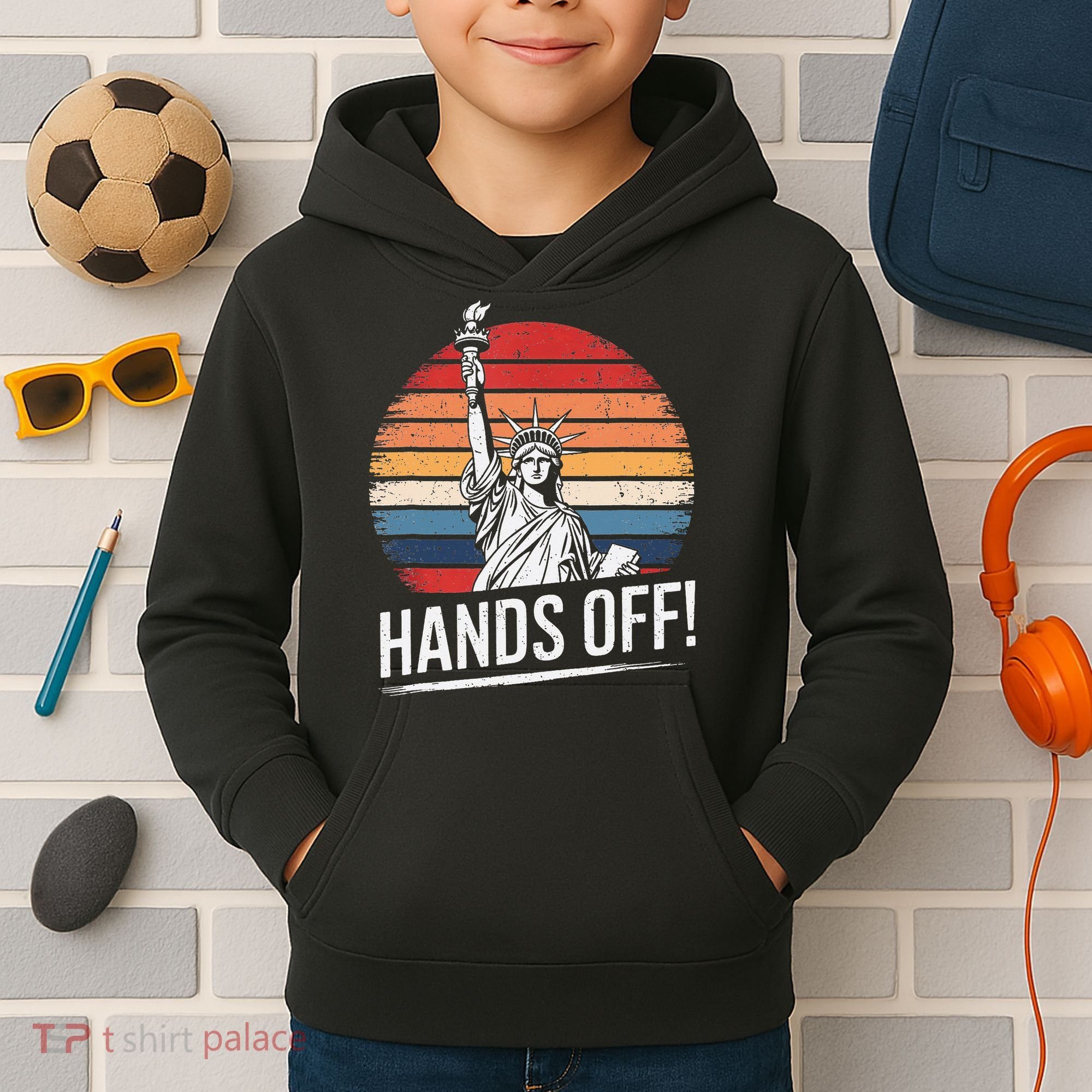 Resist Resistance Statue Of Liberty Hands Off Protest Kids Hoodie