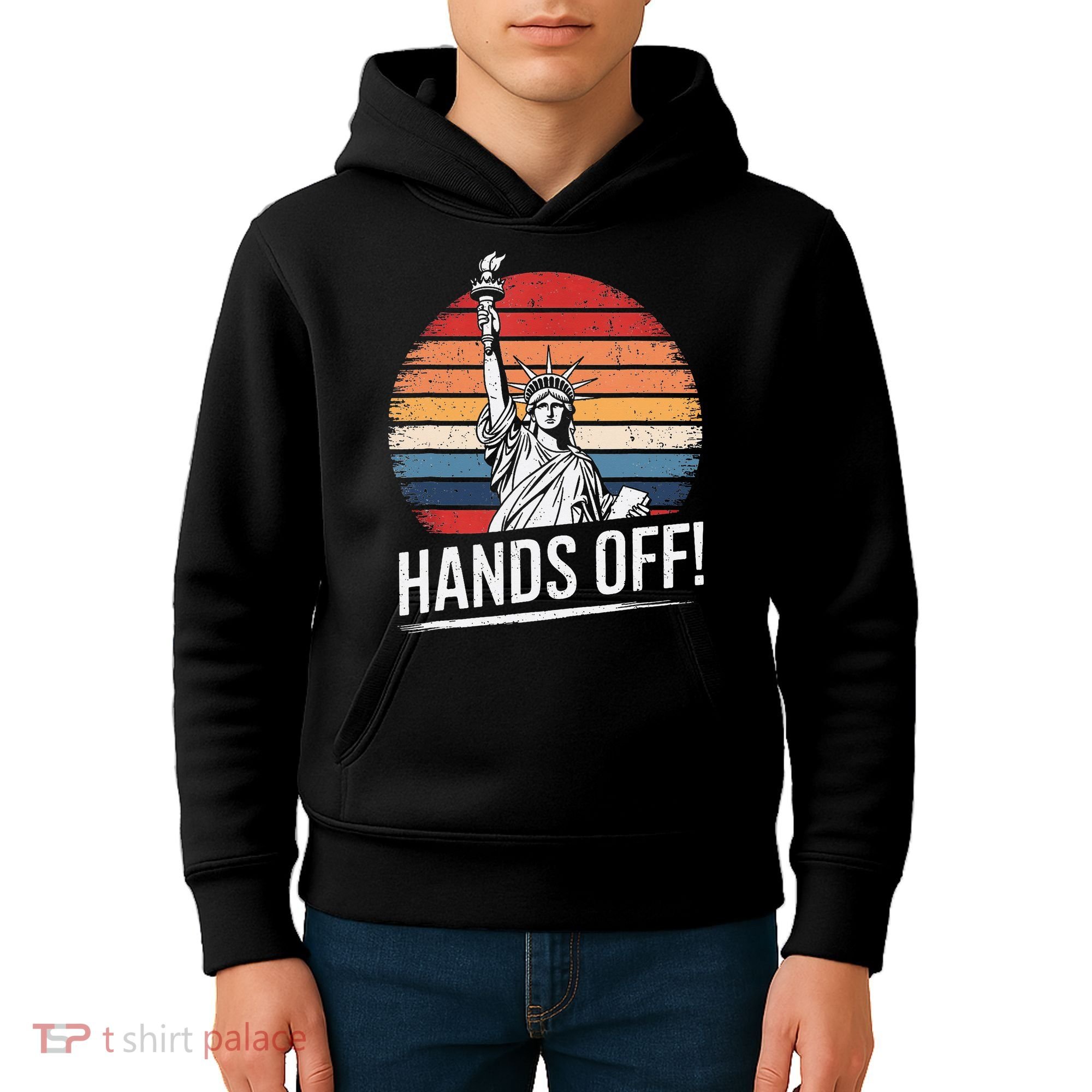 Resist Resistance Statue Of Liberty Hands Off Protest Kids Hoodie