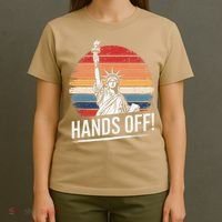Resist Resistance Statue Of Liberty Hands Off Protest T-Shirt thumb 4