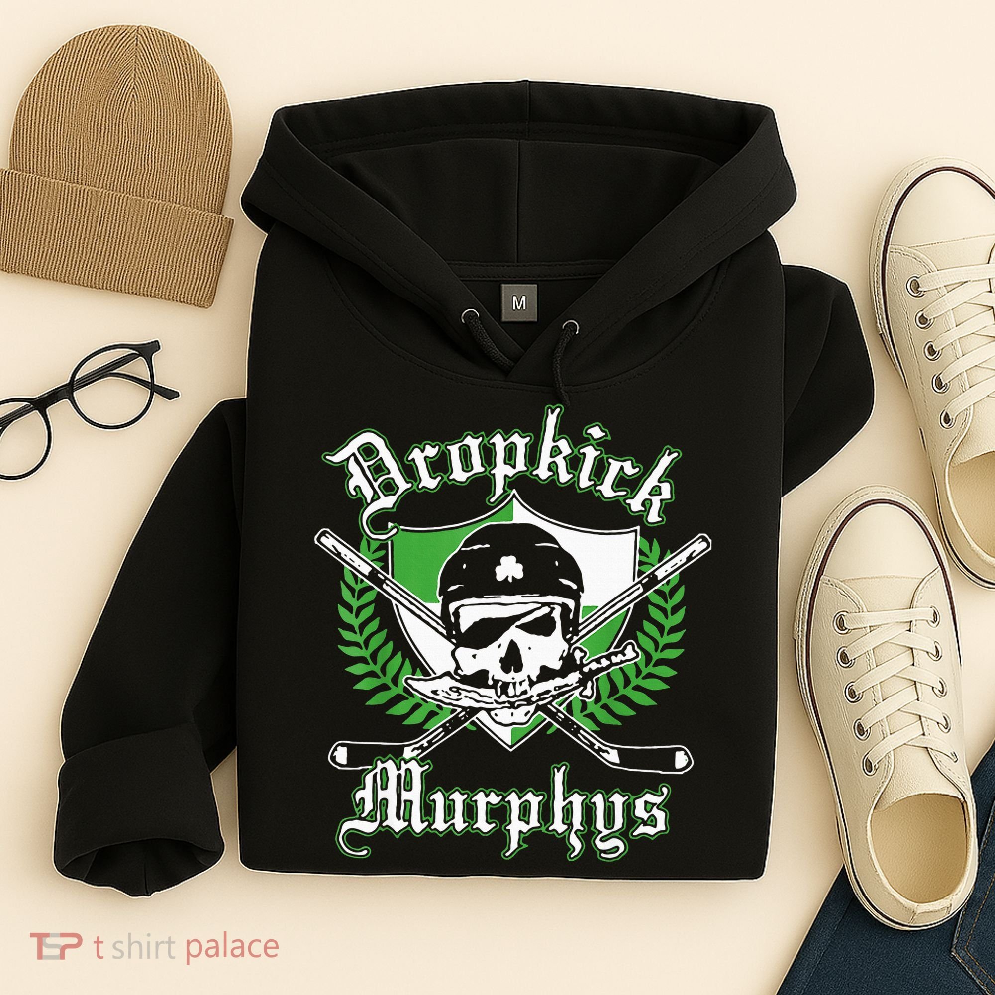 Rockin' Retro Skull Costume for St. Patrick's Day Hoodie