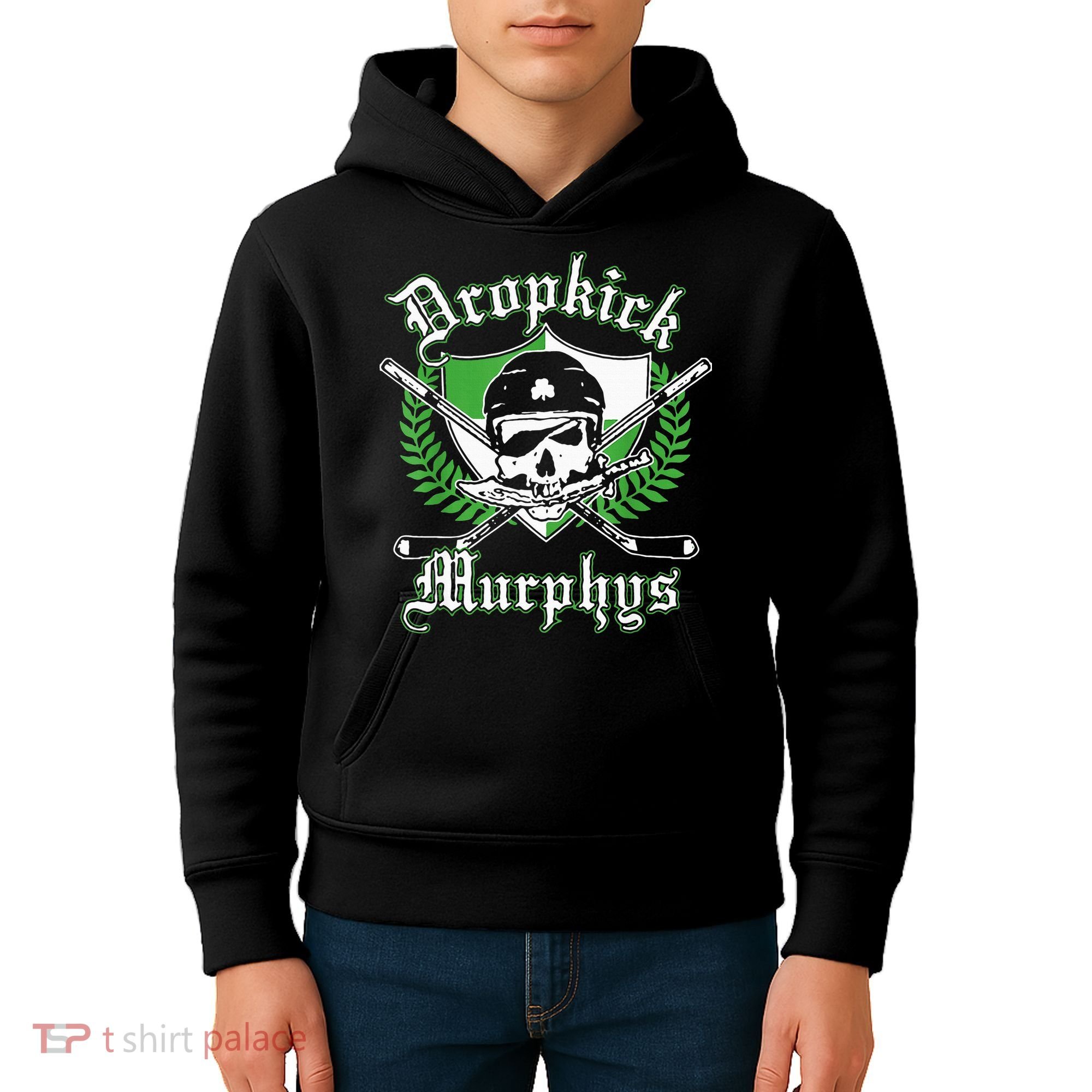Rockin' Retro Skull Costume for St. Patrick's Day Kids Hoodie
