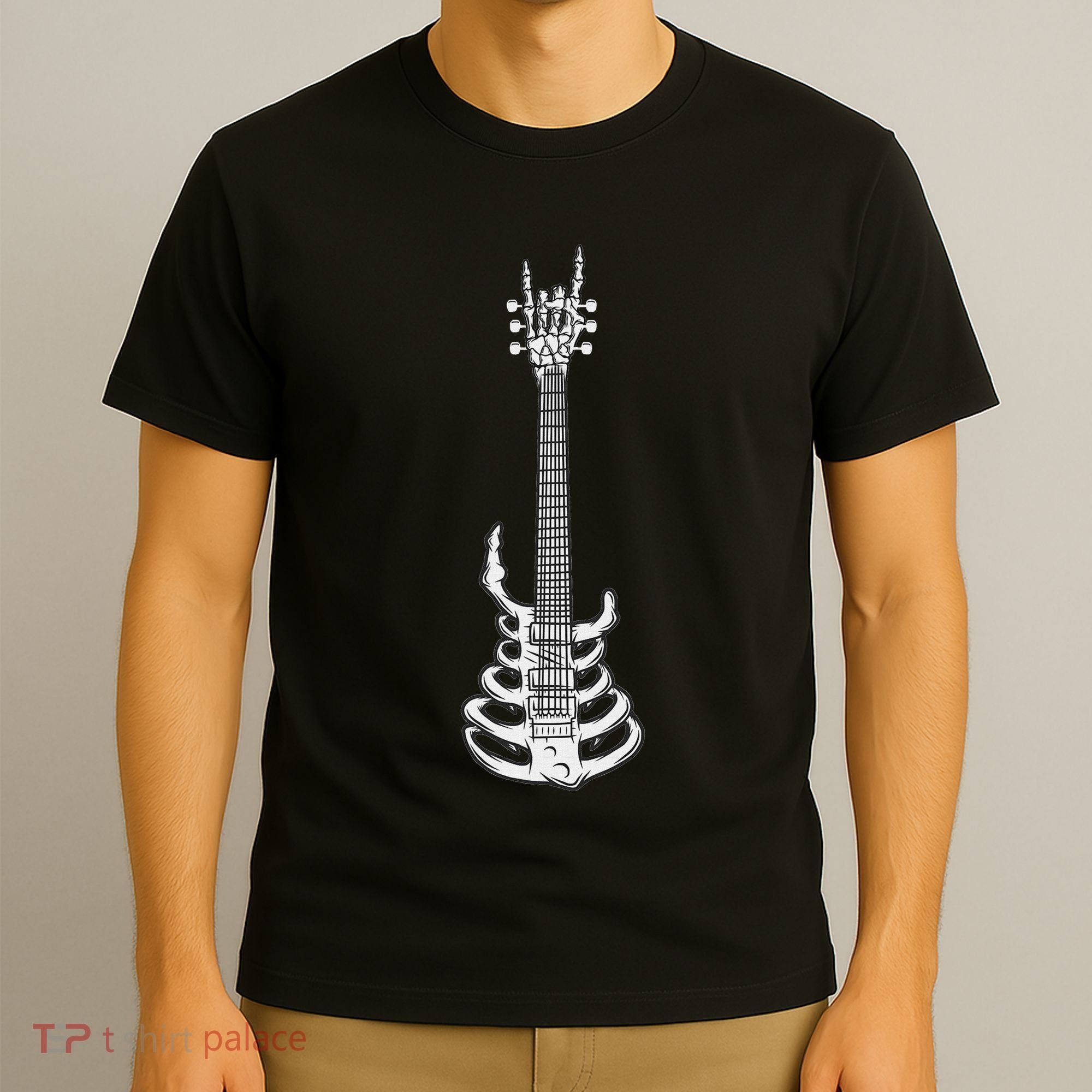 Rock & Roll Skeleton Guitar Music Lover Rockstar T-Shirt