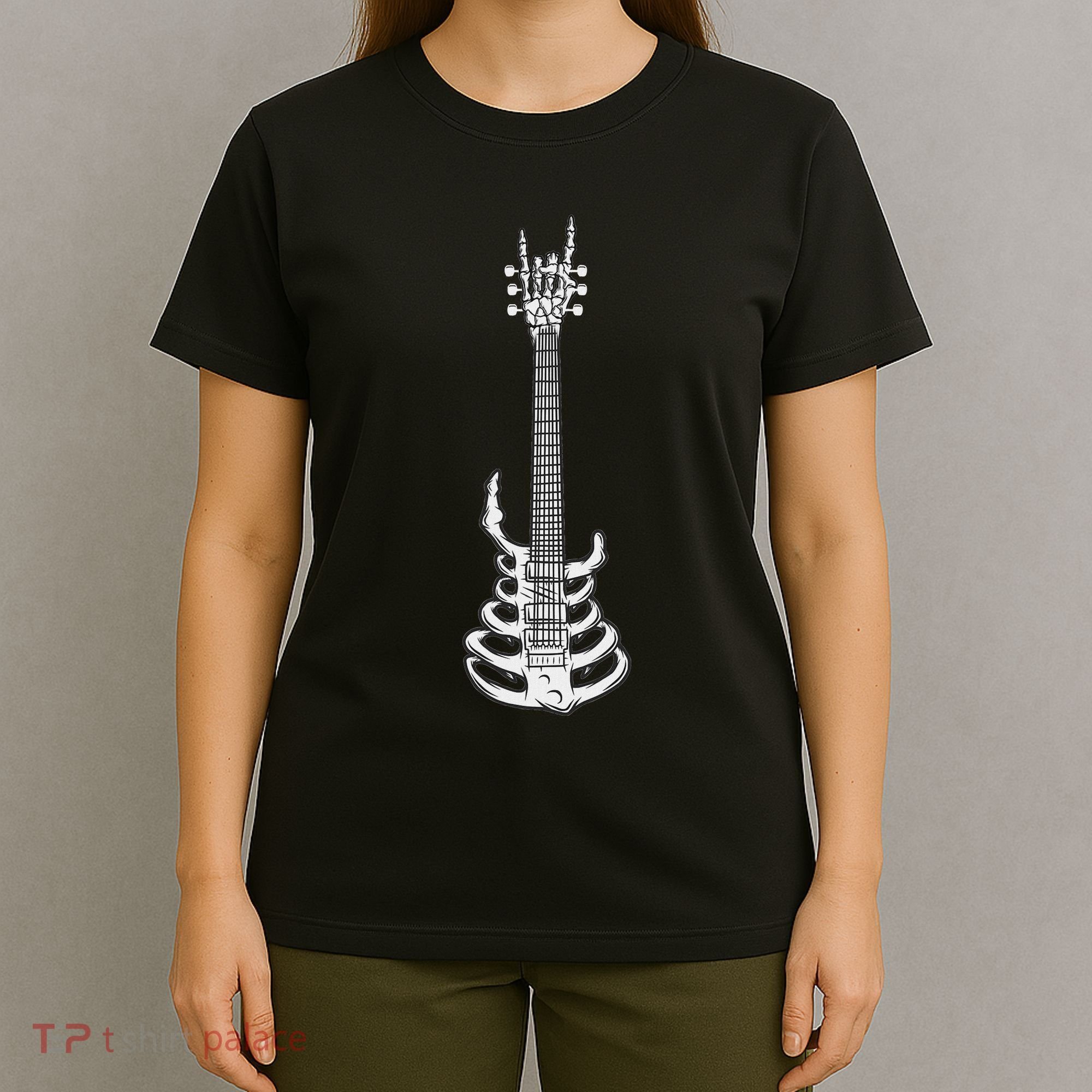 Rock & Roll Skeleton Guitar Music Lover Rockstar T-Shirt