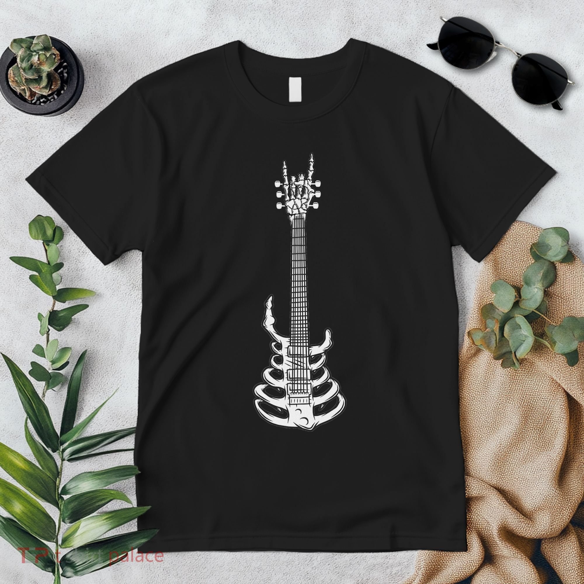 Rock & Roll Skeleton Guitar Music Lover Rockstar Premium T-Shirt