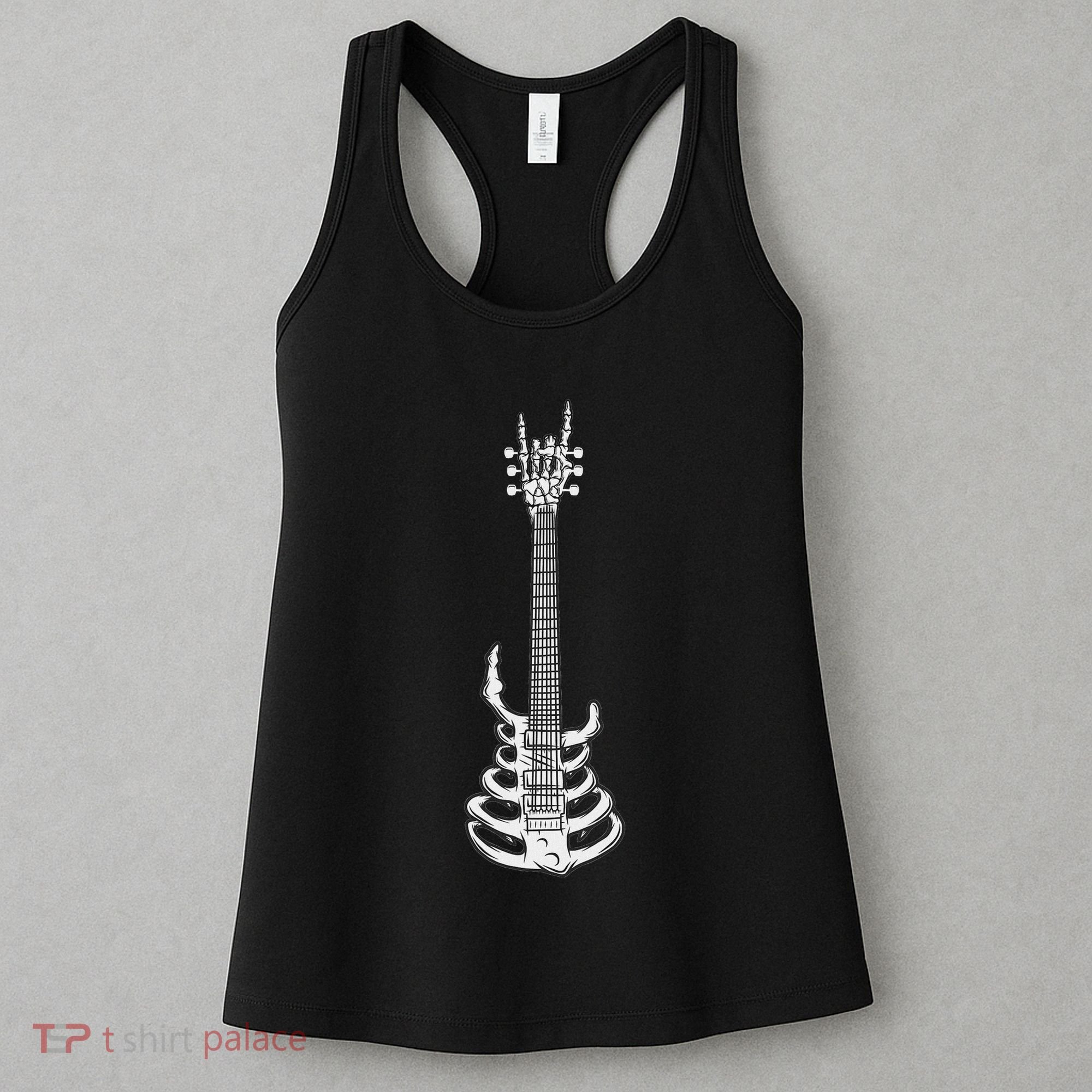 Rock & Roll Skeleton Guitar Music Lover Rockstar Women's Tank Top