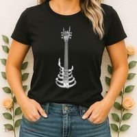 Rock & Roll Skeleton Guitar Music Lover Rockstar Women's T-Shirt thumb 2