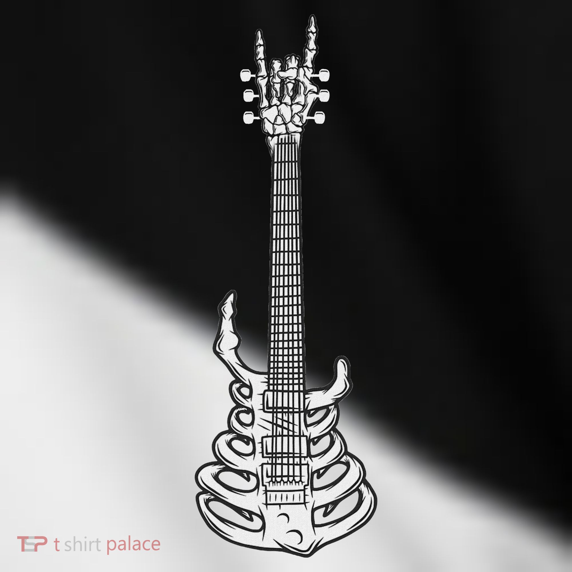 Rock & Roll Skeleton Guitar Music Lover Rockstar Toddler Fine Jersey T-Shirt