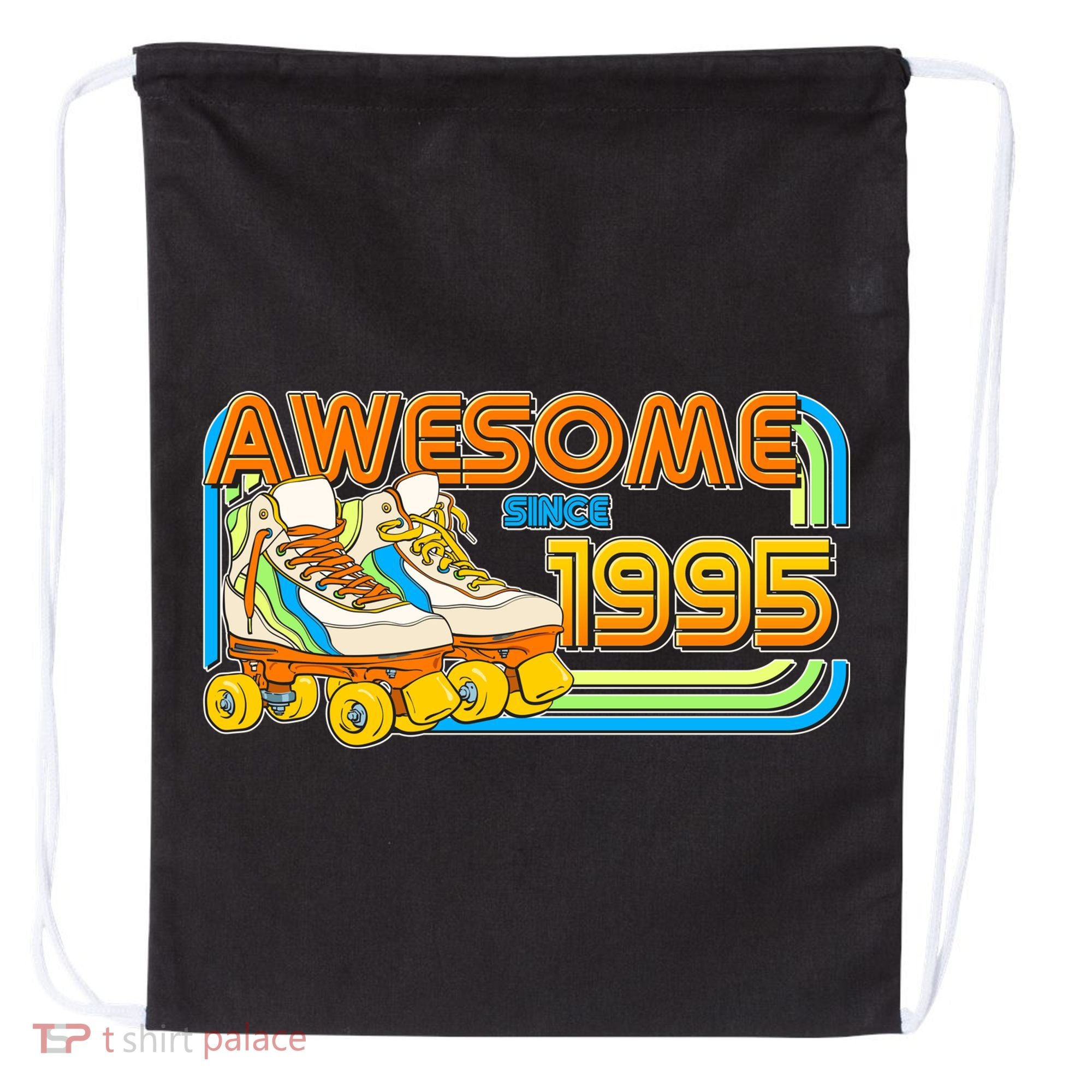 Retro Roller Skates Awesome Since 1995 30th Birthday Drawstring Bag