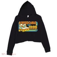 Retro Roller Skates Awesome Since 1995 30th Birthday Crop Fleece Hoodie thumb 0