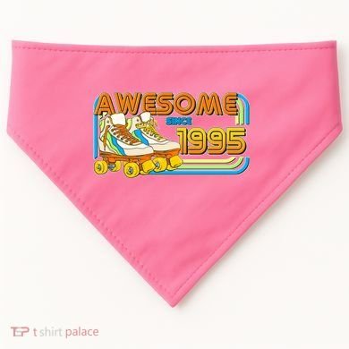 Retro Roller Skates Awesome Since 1995 30th Birthday USA-Made Doggie Bandana