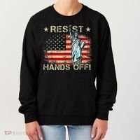 Resist Resistance Statue Of Liberty Hands Off Protest Retro Women's Sweatshirt thumb 0