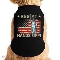 Resist Resistance Statue Of Liberty Hands Off Protest Retro Doggie Tank thumb 0