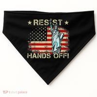 Resist Resistance Statue Of Liberty Hands Off Protest Retro USA-Made Doggie Bandana thumb 0