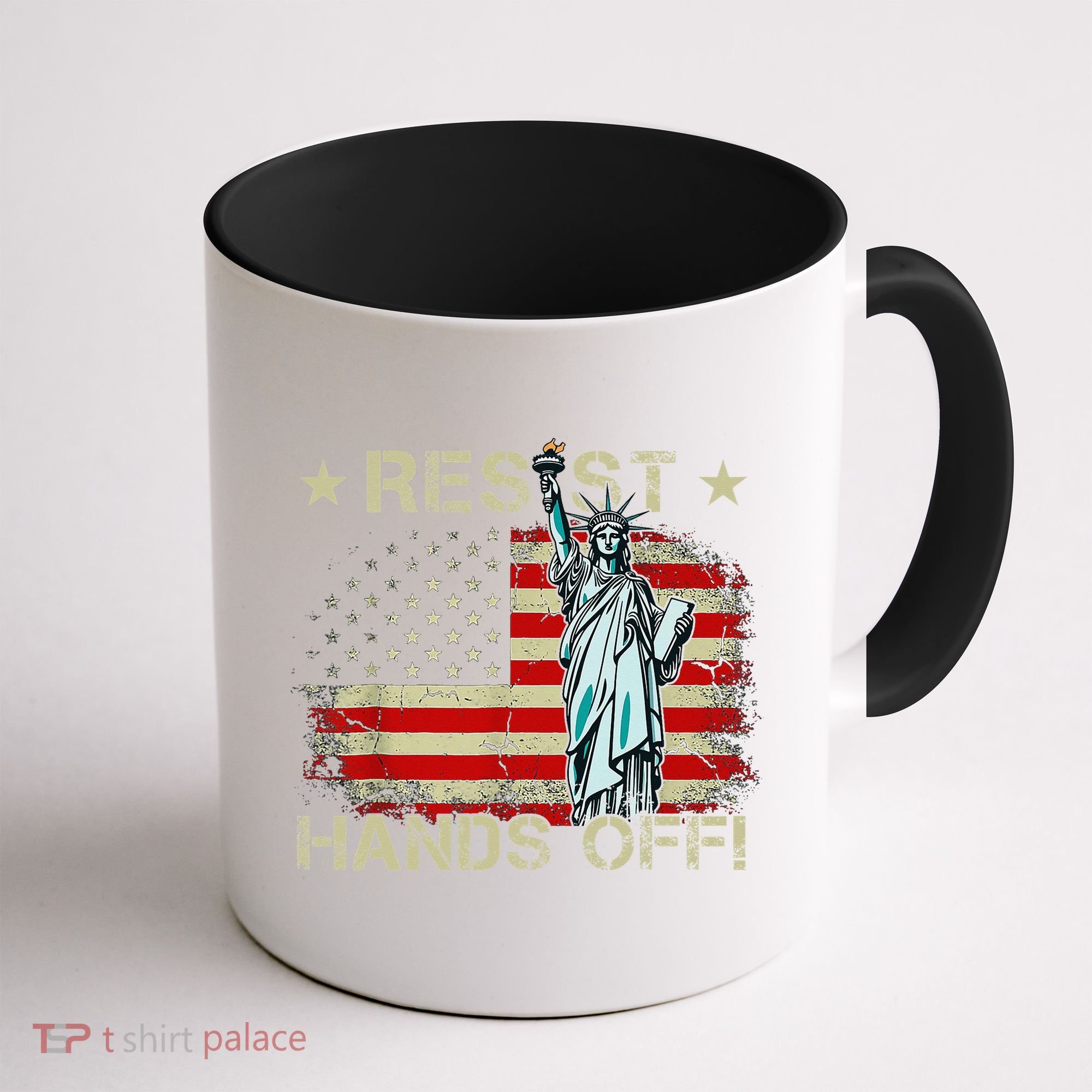 Resist Resistance Statue Of Liberty Hands Off Protest Retro Coffee Mug