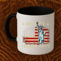 Resist Resistance Statue Of Liberty Hands Off Protest Retro Coffee Mug thumb 2
