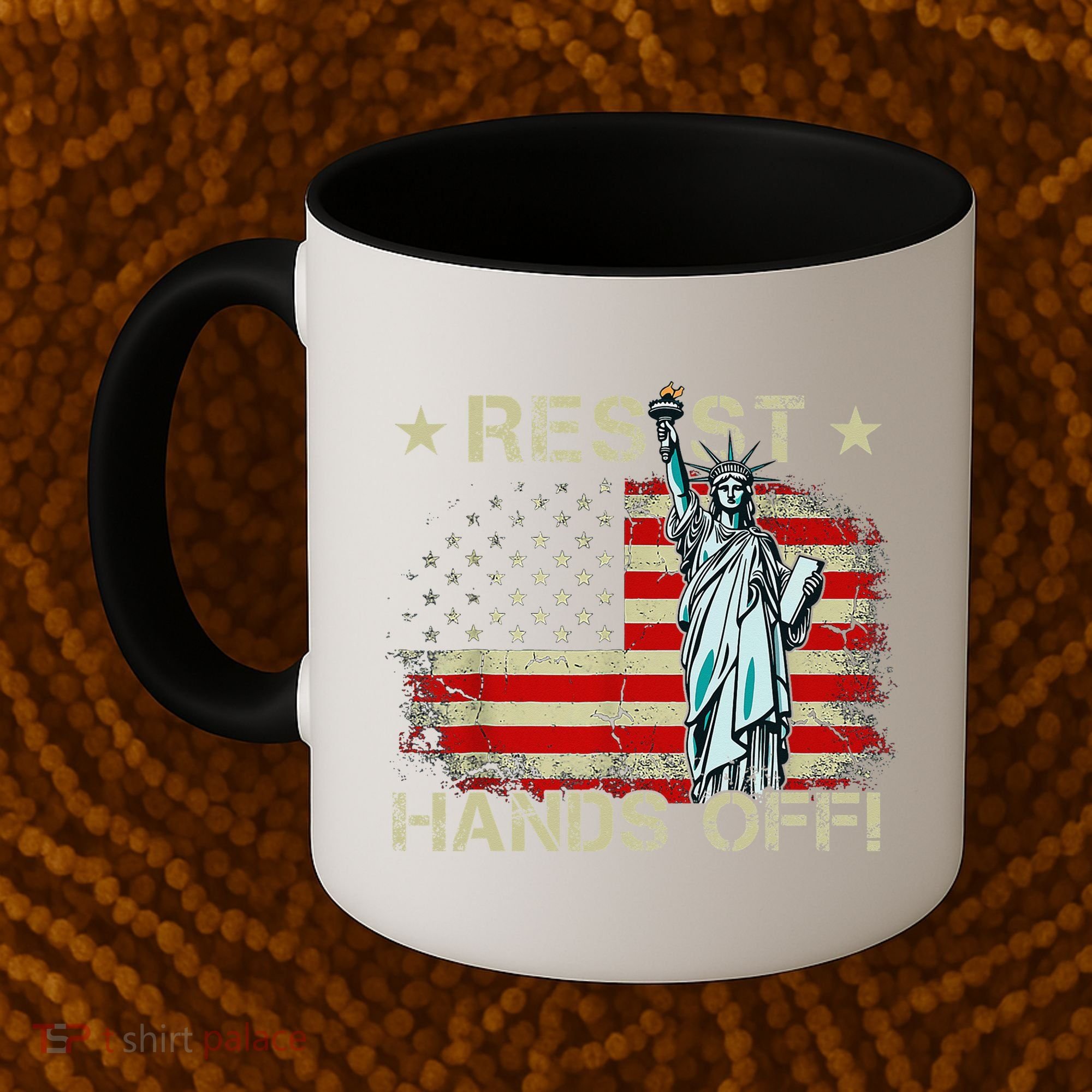 Resist Resistance Statue Of Liberty Hands Off Protest Retro Coffee Mug