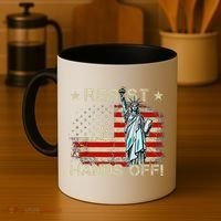 Resist Resistance Statue Of Liberty Hands Off Protest Retro Coffee Mug thumb 4
