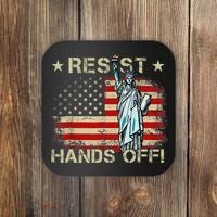 Resist Resistance Statue Of Liberty Hands Off Protest Retro Coaster thumb 0