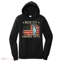 Resist Resistance Statue Of Liberty Hands Off Protest Retro Women's Hoodie thumb 0