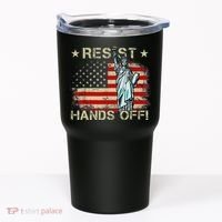 Resist Resistance Statue Of Liberty Hands Off Protest Retro Tumbler thumb 0