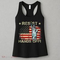 Resist Resistance Statue Of Liberty Hands Off Protest Retro Women's Tank Top thumb 3