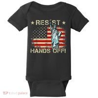 Resist Resistance Statue Of Liberty Hands Off Protest Retro Baby Bodysuit thumb 0