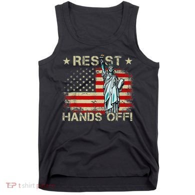 Resist Resistance Statue Of Liberty Hands Off Protest Retro Tank Top