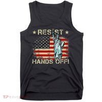Resist Resistance Statue Of Liberty Hands Off Protest Retro Tank Top thumb 0