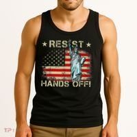 Resist Resistance Statue Of Liberty Hands Off Protest Retro Tank Top thumb 3