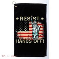 Resist Resistance Statue Of Liberty Hands Off Protest Retro Golf Towel thumb 0