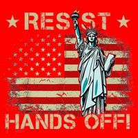 Resist Resistance Statue Of Liberty Hands Off Protest Retro Santa Hat thumb 1