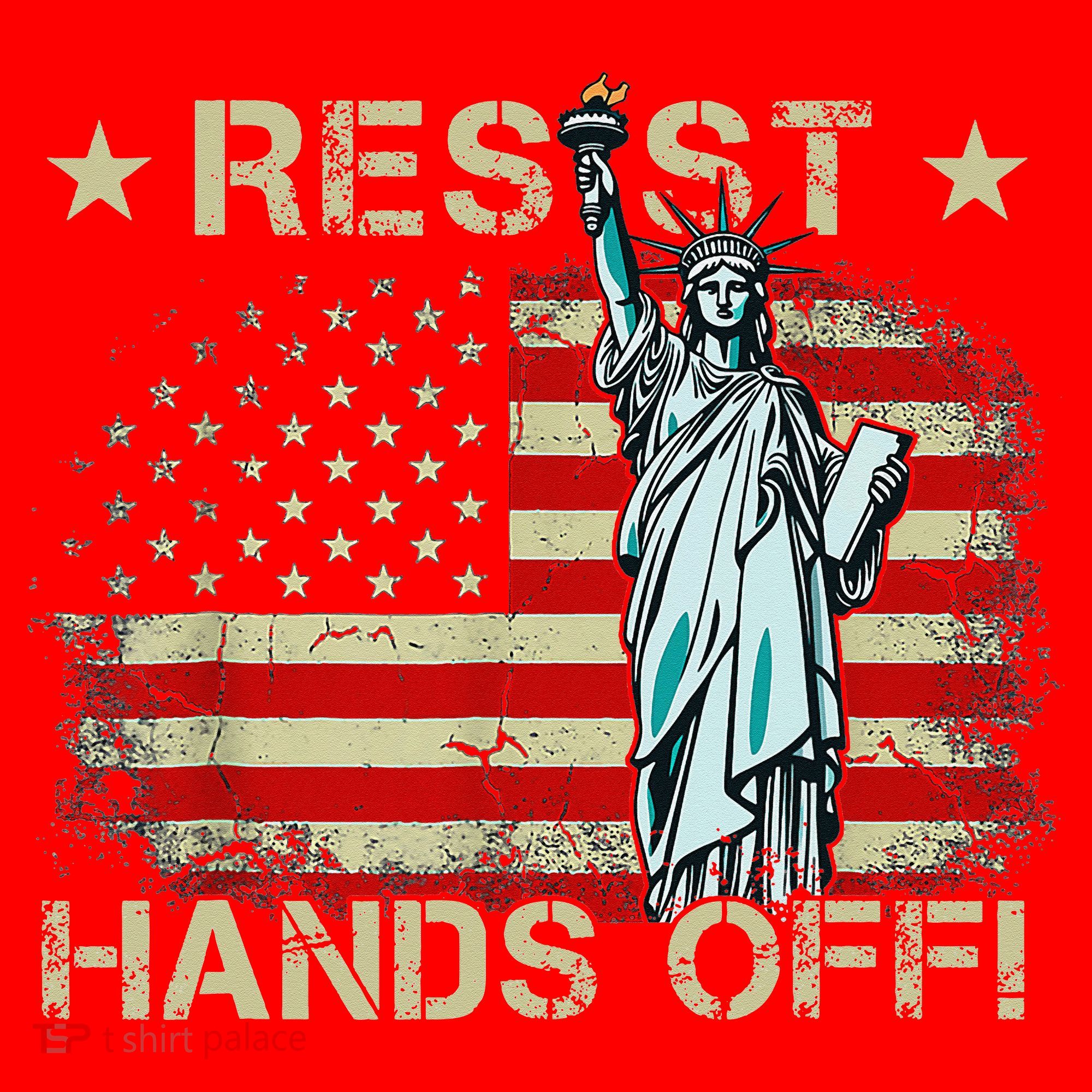 Resist Resistance Statue Of Liberty Hands Off Protest Retro Santa Hat
