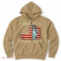 Resist Resistance Statue Of Liberty Hands Off Protest Retro Hoodie thumb 0