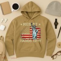 Resist Resistance Statue Of Liberty Hands Off Protest Retro Hoodie thumb 3