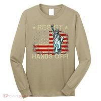 Resist Resistance Statue Of Liberty Hands Off Protest Retro Long Sleeve Shirt thumb 0